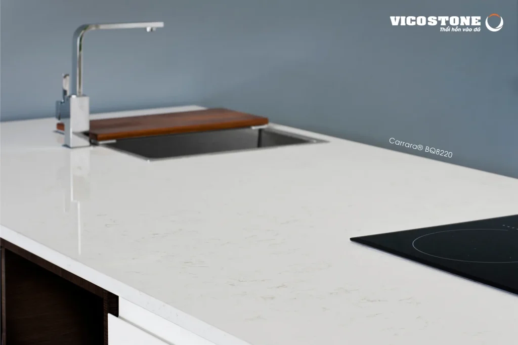 Bề mặt Carrara BQ8220 trong không gian minh họa
