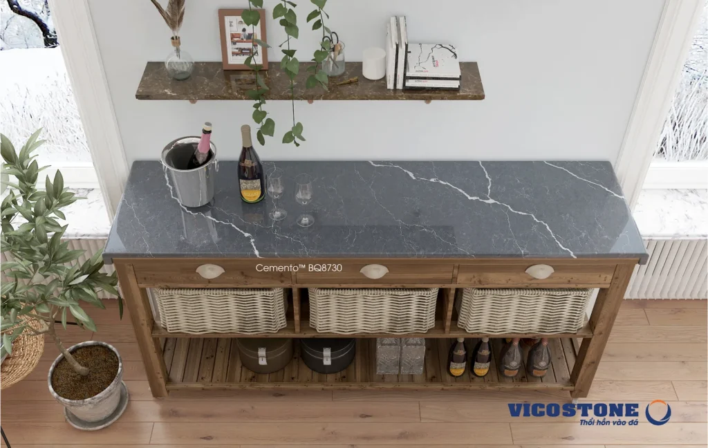 Bề mặt Cemento BQ8730 trong không gian minh họa