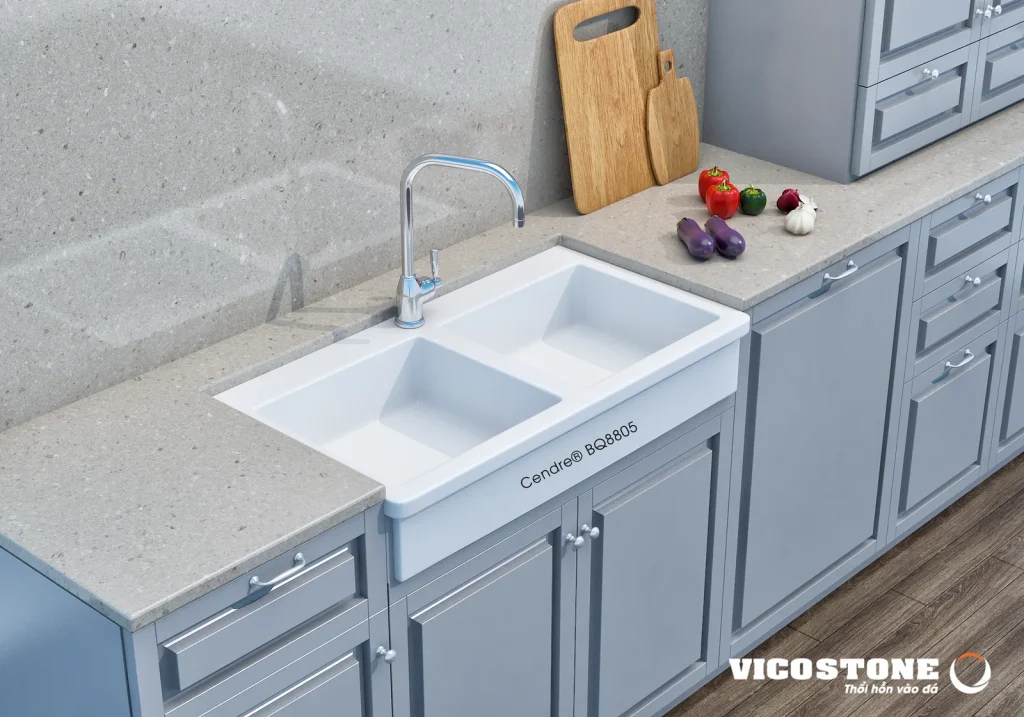Bề mặt Cendre BQ8805 trong không gian minh họa
