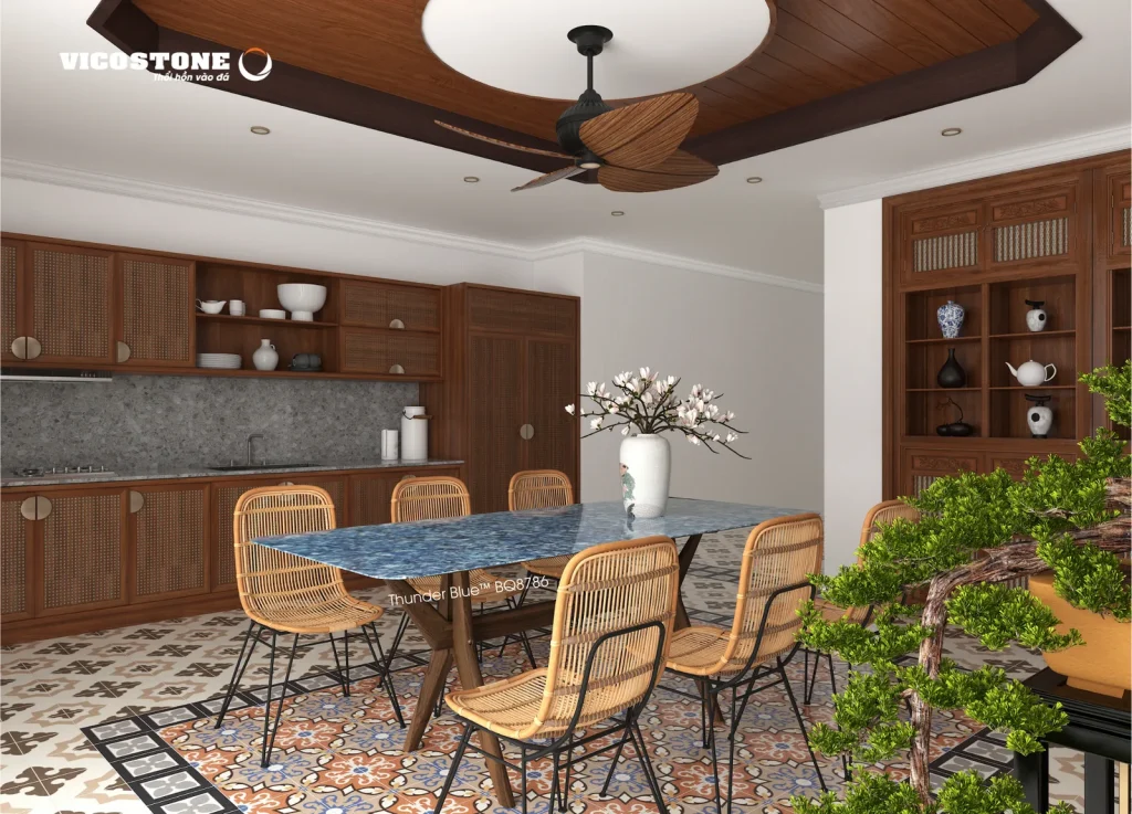 Bề mặt Thunder Blue BQ8786 trong không gian minh họa